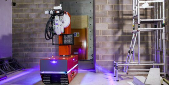 Construction robotics - autonomous robot on construction site
